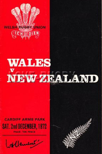 1972 Wales v New Zealand  Rugby Programme
